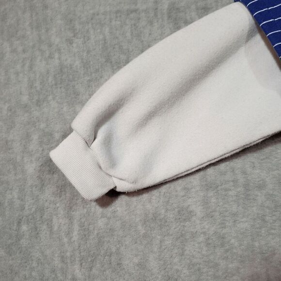 Fun Kins Romper Kids 4T Blue Striped Fleece Lined Baseball Sports One Piece - Picture 5 of 10